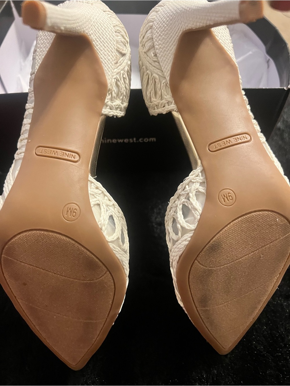 Nine West White Crochet Pointed Pumps - Picture 10 of 12